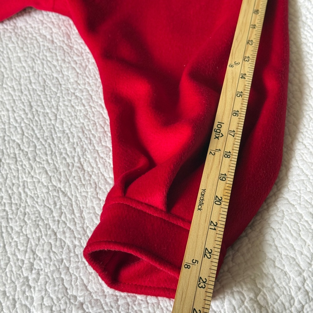 Vintage Red Wool Coat Petite M/L Double Breasted Midi Made In USA 80s 90s - Picture 11 of 14